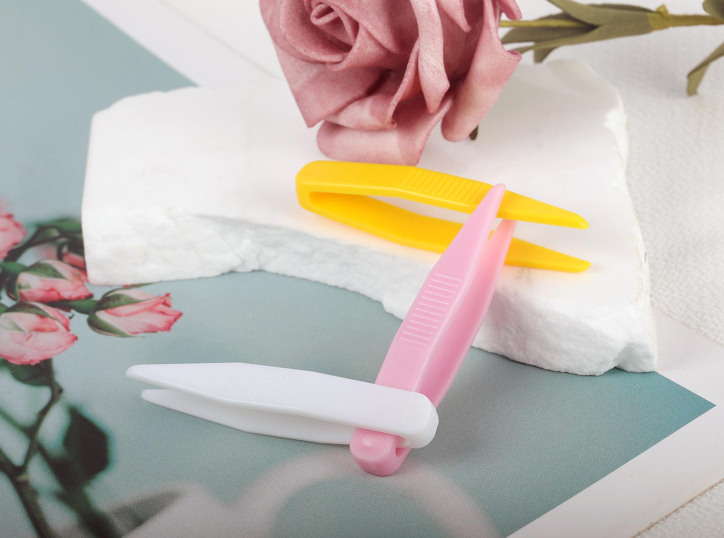 AccGin AccGin 3 Pcs Mini Plastic Tweezers Clips Portable