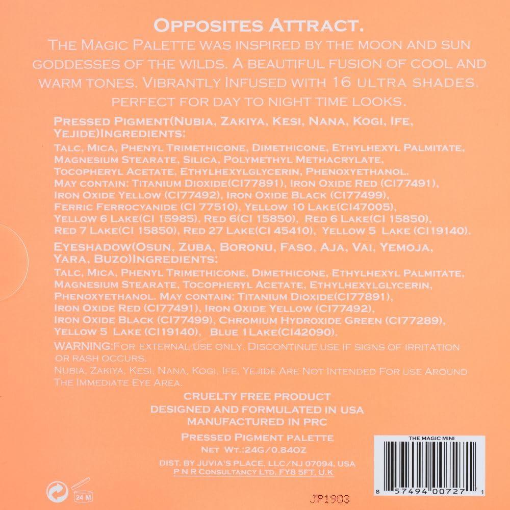 Juvia's Place Juvia\'s Place Palette The Magic Mini - Bright and Bold Red, Shades of 16, Professional Eye Makeup, Pigmented Palette, Makeup Palette for Eye Color & Shine