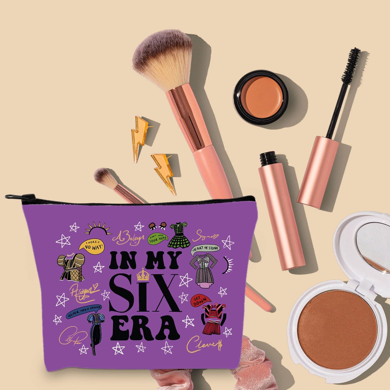 BLUPARK BLUPARK Six Musical Queens Makeup Bag Six the Musical Inspired Gift Broadway Queen Lover Gift IN MY SIX ERA Zipper Bag For Musical Fan (MB IN, MY SIX ERA)