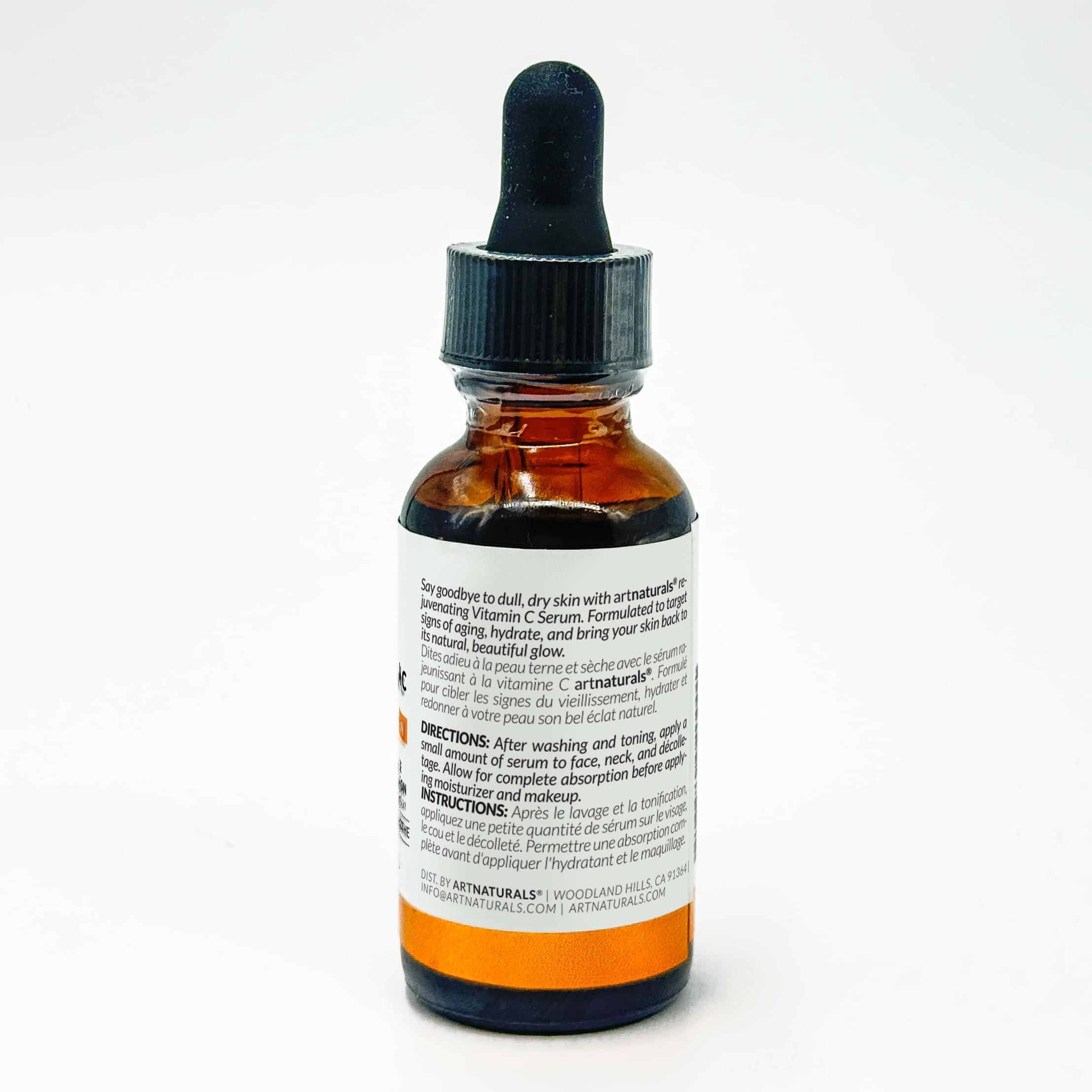 Artnaturals artnaturals Anti-Aging Vitamin C Serum - (1 Fl Oz / 30ml) - with Hyaluronic Acid and Vit E - Wrinkle Repairs Dark Circles, Fades Age Spots and Sun Damage - Enhanced 20% Vitamin C