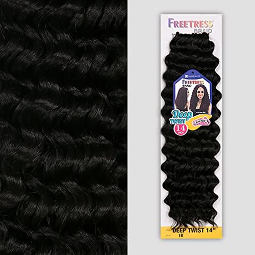 FreeTress Braids FreeTress Braids Synthetic Hair Crochet Braids Deep Twist 14inch (1-pack, GREY)