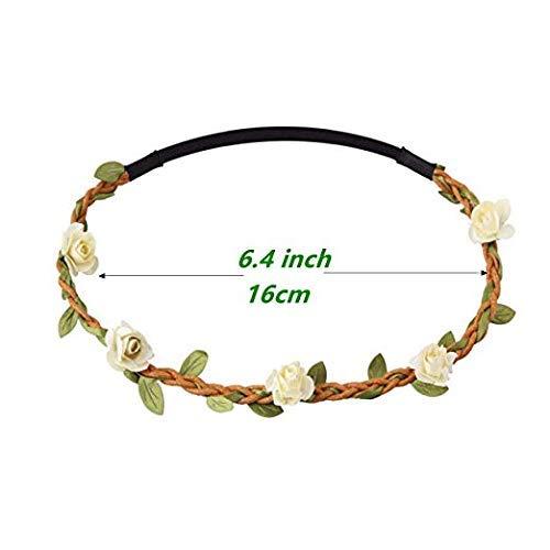 G Ganen G Ganen Set of 12 Mix Color Mini Flower Crown Headband /Halo/ /Edc /Hippie Flower Headband /Garden Party / Wedding (12 PCS) by Mhysa