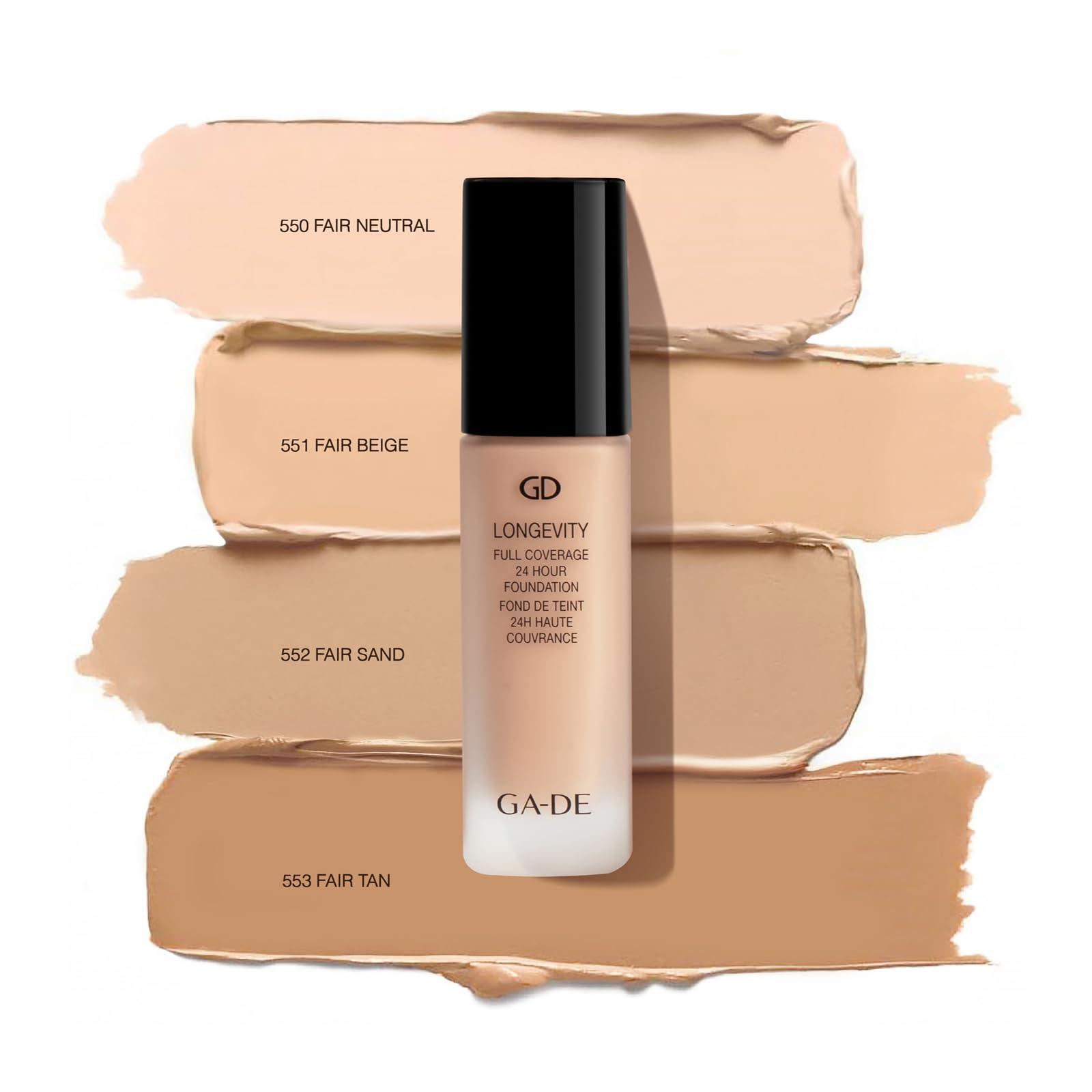 GA-DE GA-DE Longevity Full Coverage 24 Hour Foundation, 550 - Weightless, Ultra-Soft Cream Foundation, Face Makeup for Natural Matte Look - 1.01 oz