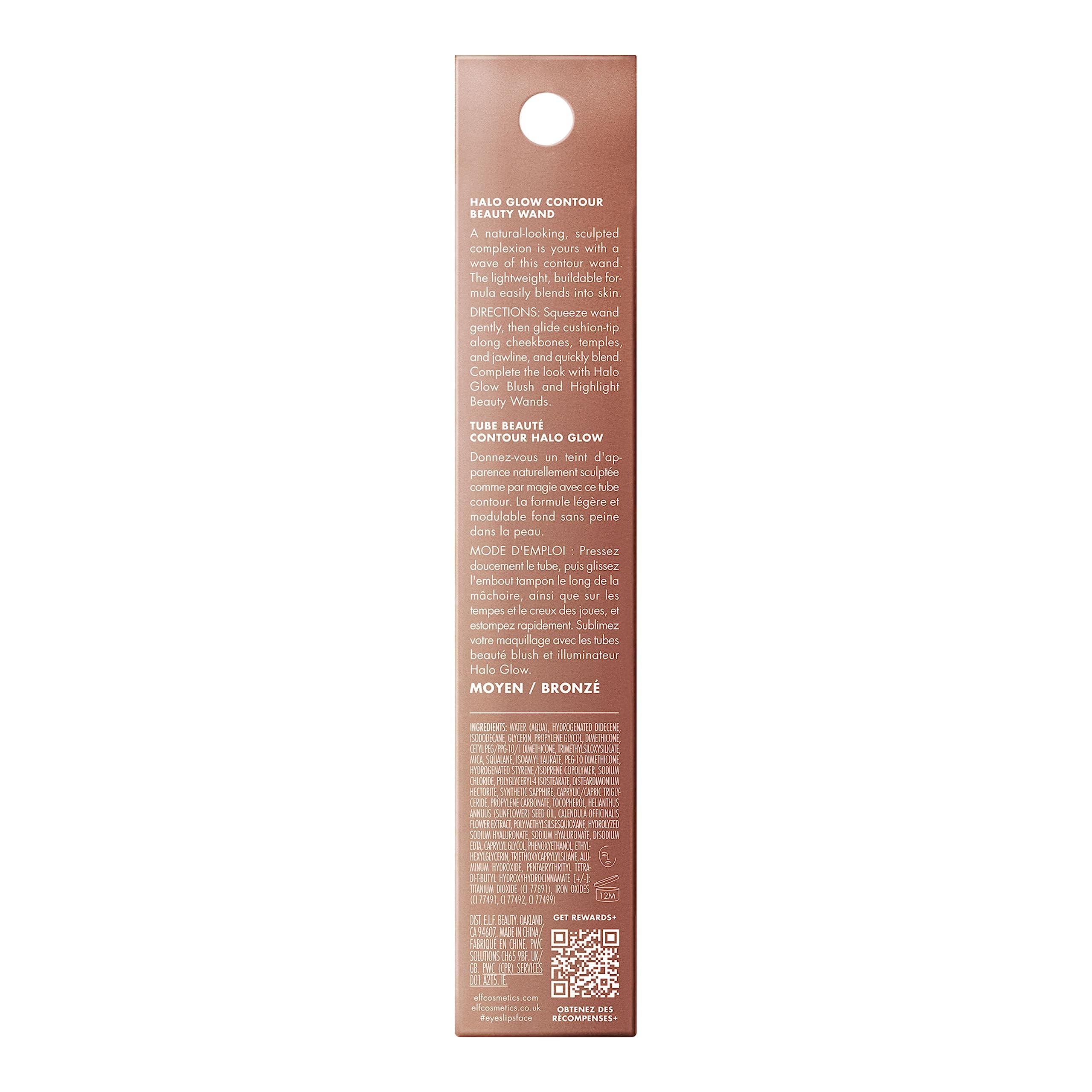 e.l.f. e.l.f. Halo Glow Contour Beauty Wand, Liquid Contour Wand For A Naturally Sculpted Look, Buildable Formula, Vegan & Cruelty-free, Medium/Tan