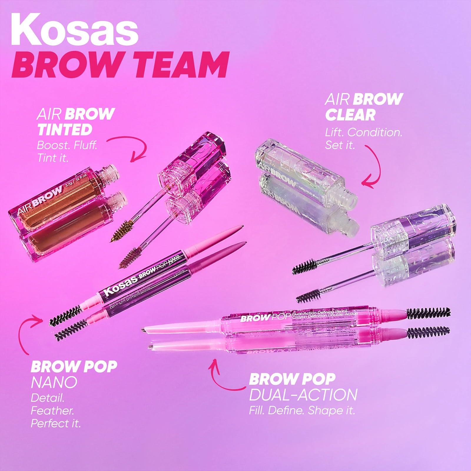 Kosas Kosas Air Brow Tinted Gel with Clean, Vegan Ingredients for Fluffy, Full and Healthy Brows, Longwear (Medium Brown)