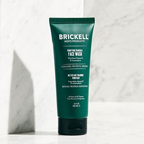 Brickell Men's Products Brickell Men's Purifying Charcoal Face Wash for Men, Natural and Organic Daily Facial Cleanser, 3.4 Ounce, Scented Men's Face Cleanser