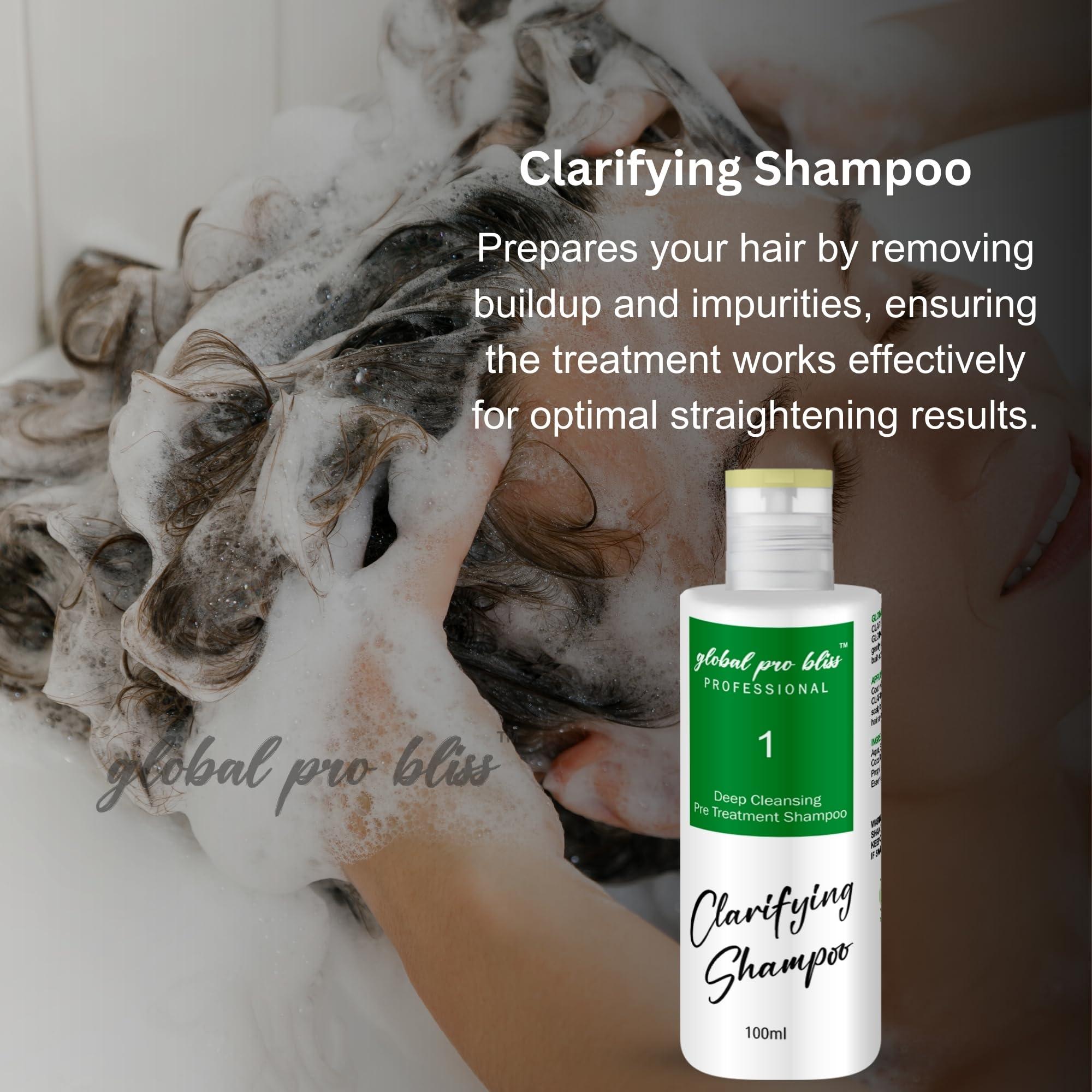 global pro bliss Global Pro Bliss Professional Supreme Nanoplastia Smoothing & Straightening Hair Treatment Pack of 4 | Includes Clarifying Shampoo, Treatment, Shampoo, & Conditioner | keratina para alisar el pelo