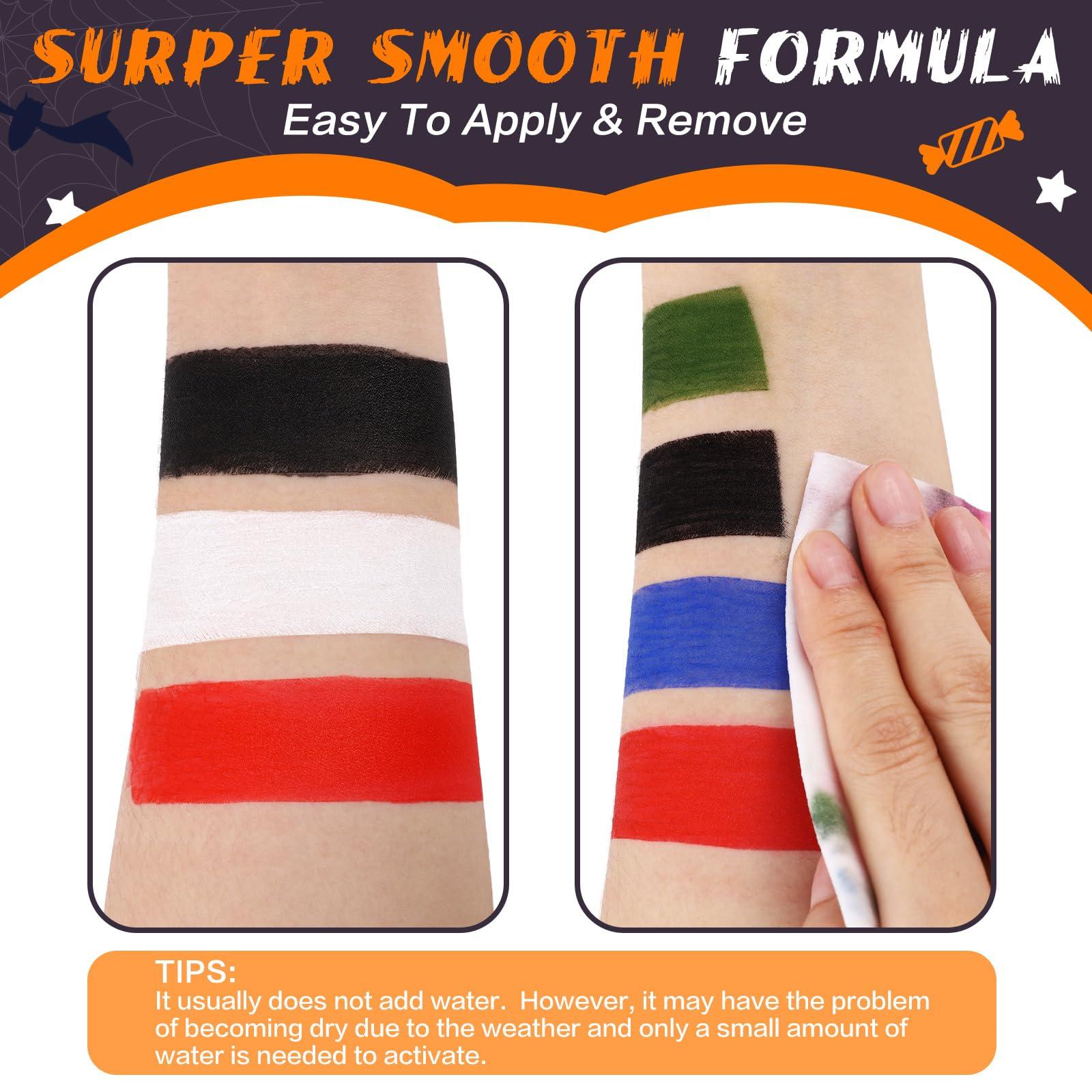 BOBISUKA BOBISUKA Black & White Face Body Paint Stick Eye Black Sticks for Football Sports Water Based Face Painting Kit Quick Drying Foundation Makeup for Halloween Clown Skeleton Vampire Cosplay SFX Costume