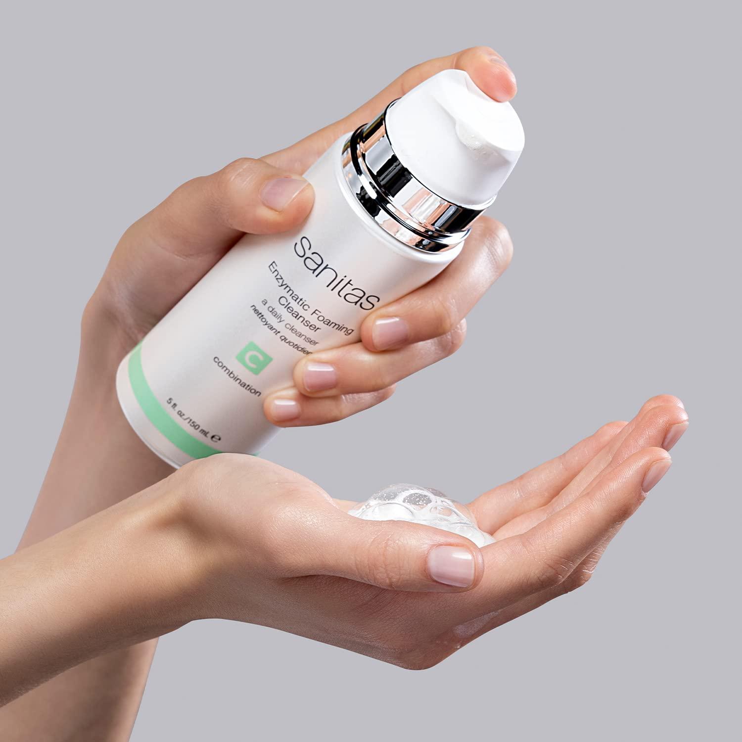 SANITAS Sanitas Skincare Enzymatic Foaming Cleanser, Pore Refining Cleanser, Fruit Enzymes, 5 Ounces