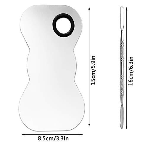 ACKLLR ACKLLR 2 Pack Professional Makeup Palette, 2 Types Pro Lady Stainless Steel Cosmetic Artist Spatula with Spatula Tool for Mixing Foundation