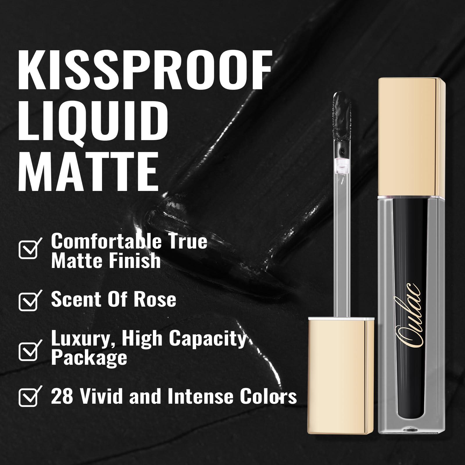 Oulac Oulac Black Lipstick for Women Halloween Makeup Matte Lipsticks, Highly Pigmented Color Lip Stain with Creamy Formula, Long Lasting, Waterproof, Vitamin E, Vegan, Cruelty-Free, M23