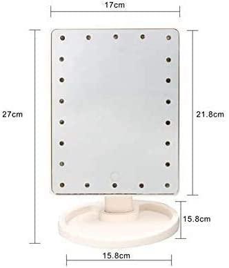 Suuim Suuim Handheld Mirrors Makeup Large Lighted, Makeup Vanity with 22 LED Lights, Press Screen Dimmable 360Rotation Tabletop