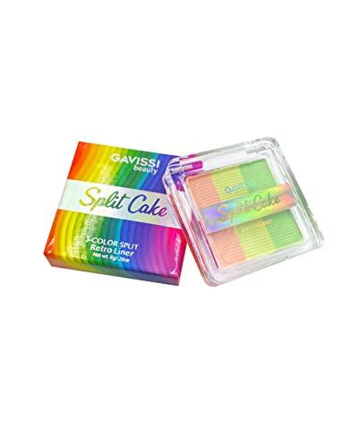 Gavissi Gavissi Beauty 3 Color Split Cake Retro Liner, Face & Body Paint Palette - Water Activated, Eyeliner, Aqua Graphic Liner, Professional SFX Makeup, Special Effects, 8g (Citrus Cake)