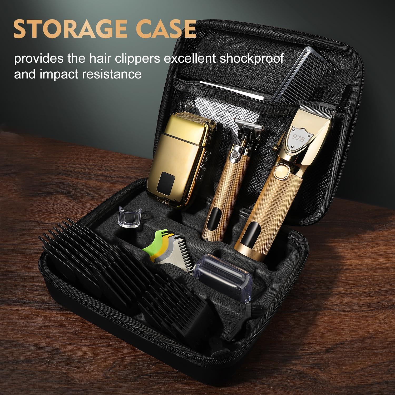 Suttik Suttik Hair Clippers for Men Professional, Cordless Beard Trimmer & Electric Shavers for Men, Mens Hair Clippers and Trimmer Kit for Barber with Case, Gold