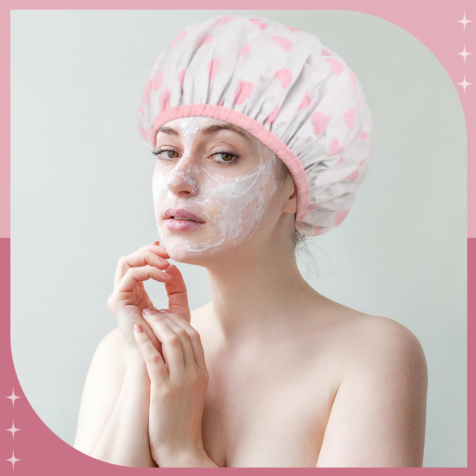 WSICSE 2 Pcs Deep Conditioning Hair Cap, Double Layer Heat Cap Steam Cap Processing Caps Shower Cap for Natural Hair Deep Conditioning