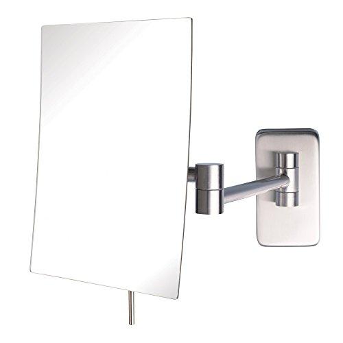 Jerdon Jerdon 8.75-Inch x 6.5-Inch Wall Mount Makeup Mirror - Personal Mirror with 5X Magnification & 14 inch Wall Extension - Nickel Wall Mount Arm - Model JRT695N