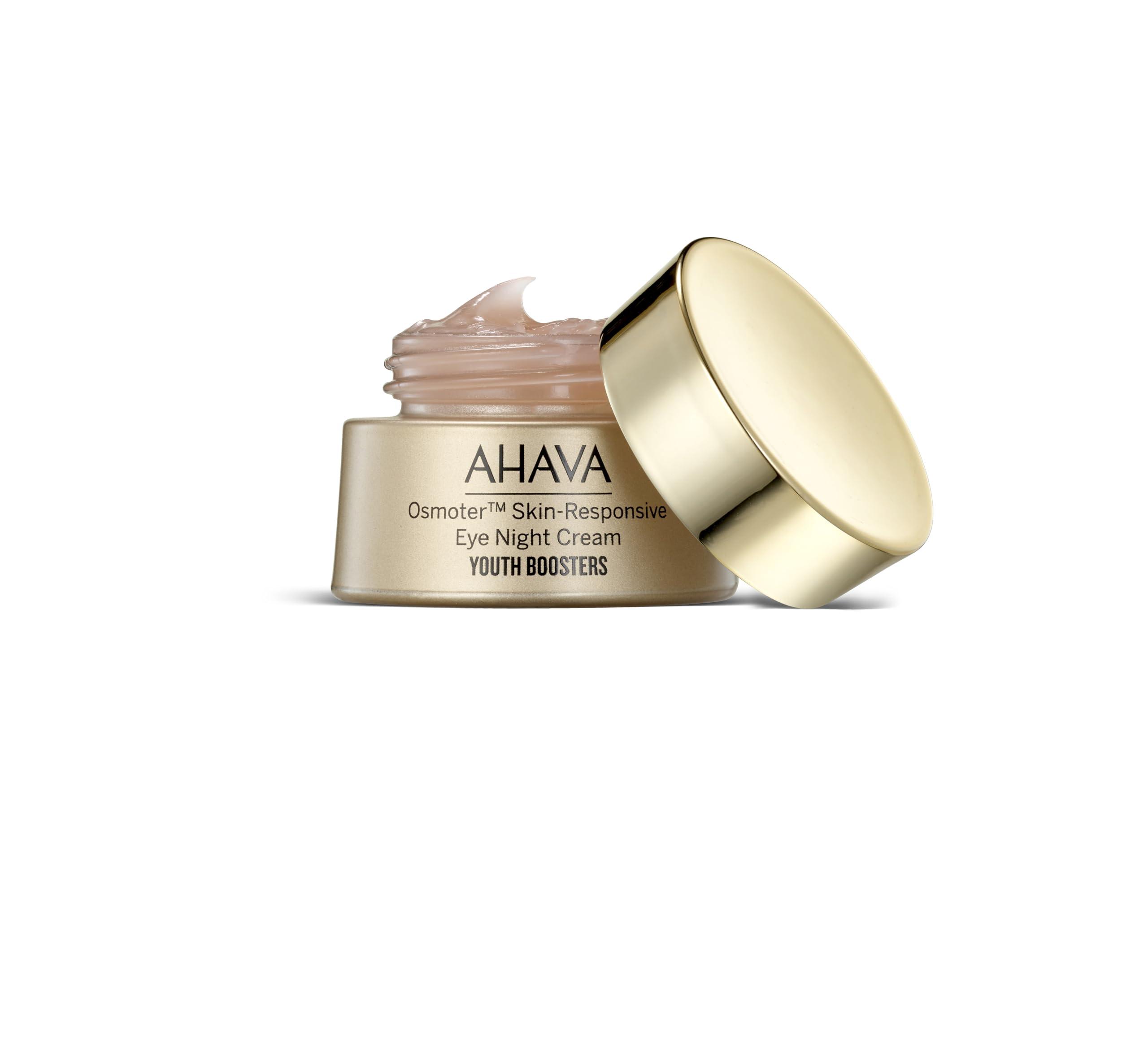 AHAVA AHAVA Osmoter Skin-Responsive Eye Night Cream - Youth-boosting intense overnight treatment with patented Smartium, lessen dark circles & promote eye zone luminosity, resets the look of eyes, 0.5 Fl.Oz