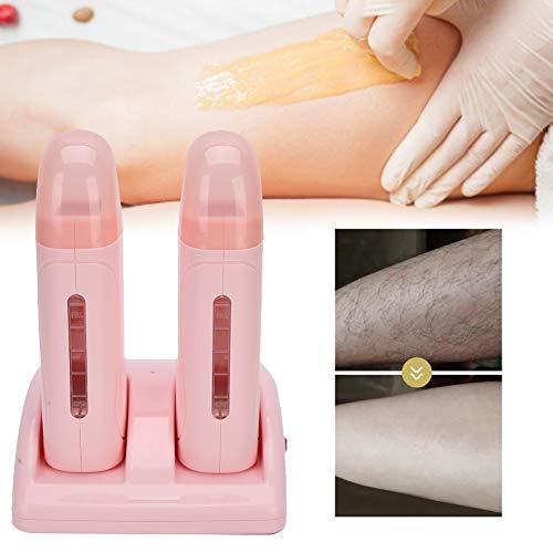 plplaaoo Wax Warmer for Hair Removal, Hair Removal Wax Warmer, Professional Double Wax Heaters Hair Removal Wax Machine, Roller Waxing Kit, for Women Men Hair, Eyebrow, Facial, Armpit(US-110V), wax warmer