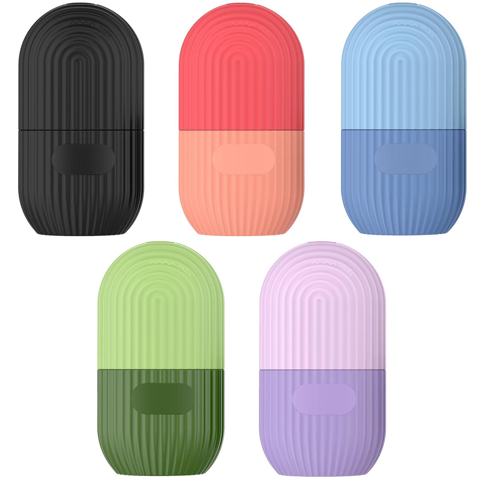 ZPU Ice Roller for Face and Eye, Silicone Ice Facial Roller Ice Holder, Face Ice Mold Skin Care, Face Icers Reusable Ice Cube Roller for Shrink Pores Anti Wrinkle Reduce Puffiness, Green