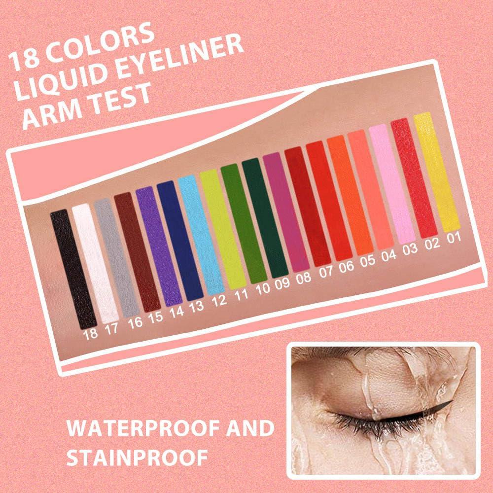 evpct evpct 1Pcs White Liquid Eyeliner Makeup Waterproof White Eye Liners for Women, Eyes Wing Eyeliner Stamps Shapes Colored Eyeliner delineador de ojos a prueba de agua contra el agua blanco para ojos