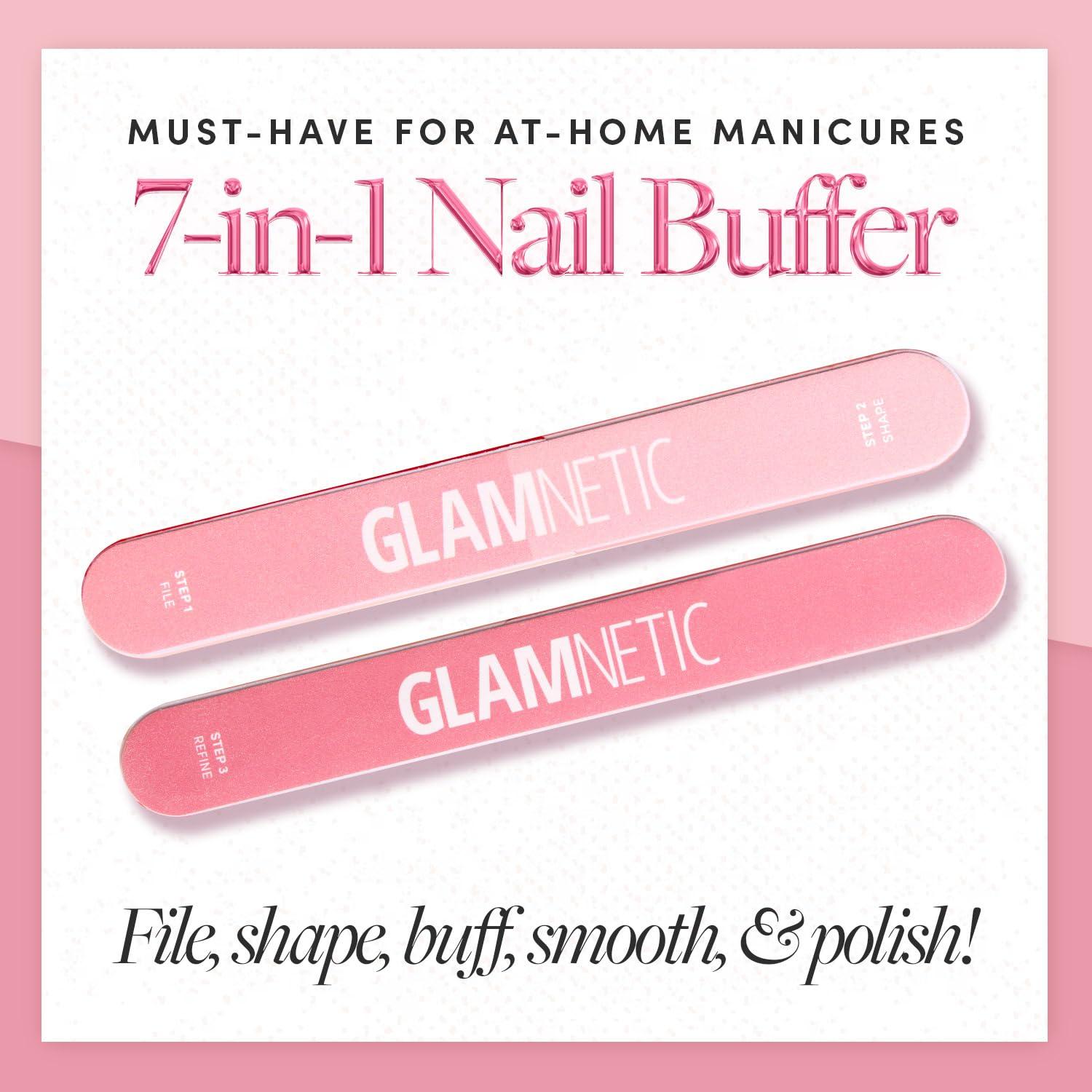 Glamnetic Glamnetic 7-in-1 Nail Buffer | All-in-One, 7 Step Nail Buffing Block for Filing, Shaping, Smoothing & Polishing | Lightweight & Easy to Use | EVA & Sandpaper Nail File Buffer