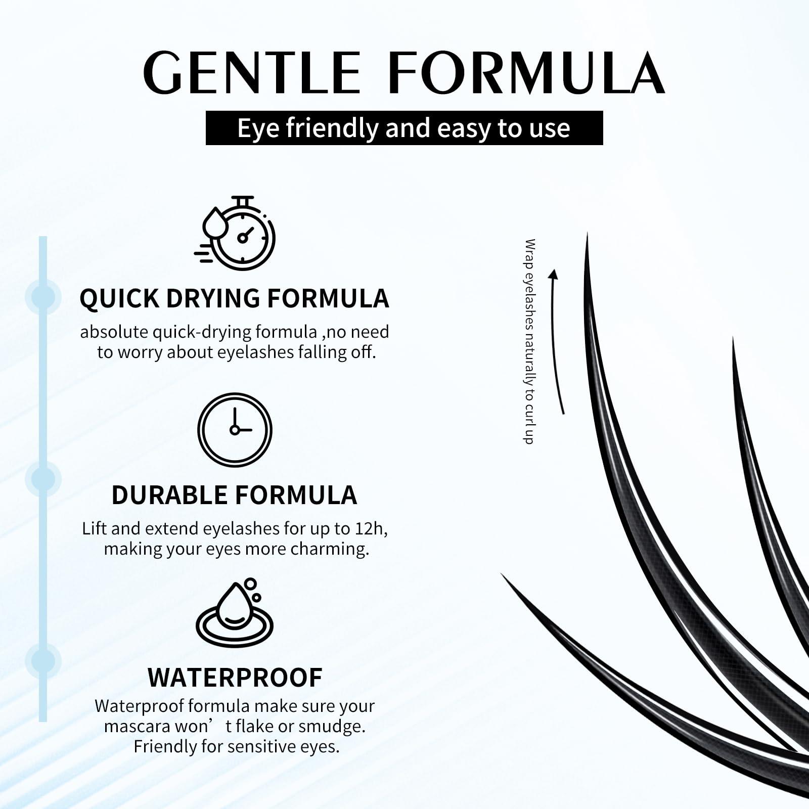 FREEORR FREEORR Washable Iron Wand Mascara Brown, Curling Iron Wand 3D Mascara Non-Clumping, Smudge-Proof Extra Slim Mascara with Metal Rod Wand Curling Eyelash Iron Brush Wand Mascara-Brown