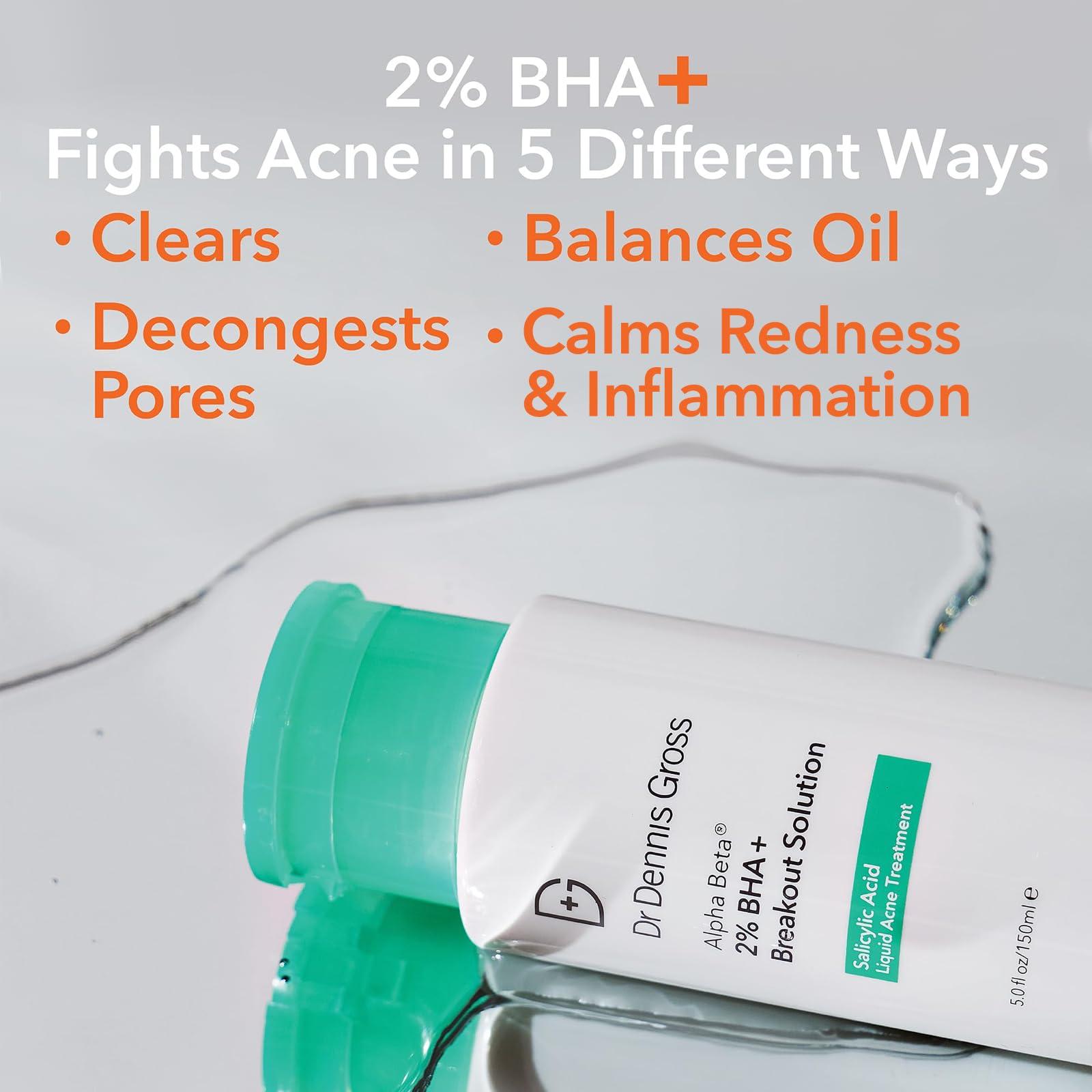 Dr Dennis Gross Dr Dennis Gross Alpha Beta 2% BHA+ Breakout Solution, Minimizes Pores, Clear & Prevent Breakouts, 5 Fl Oz