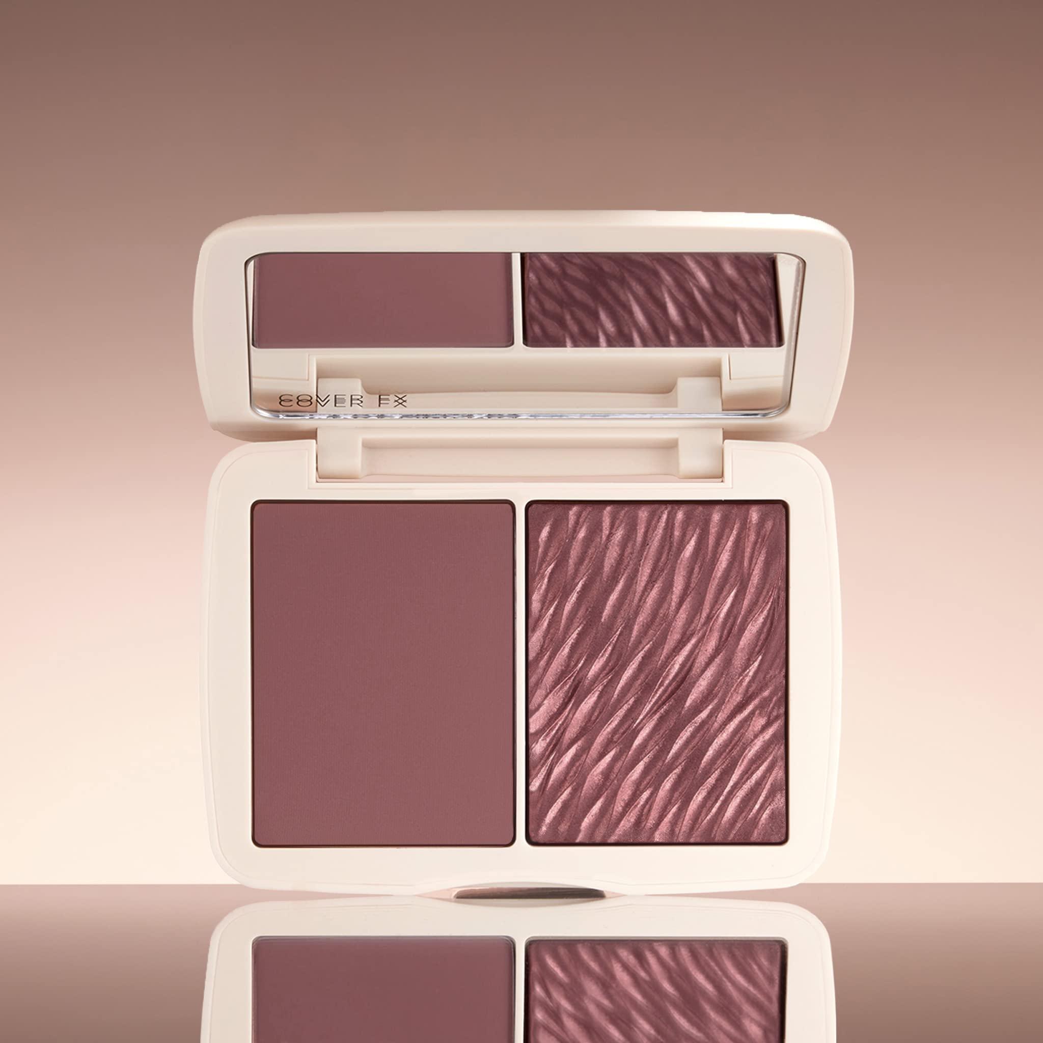 Cover FX COVER FX Monochromatic Powder Blush Duo - Sweet Mulberry: Rich Berry - Matte + Shimmer Finish - Create Custom, High Impact Color