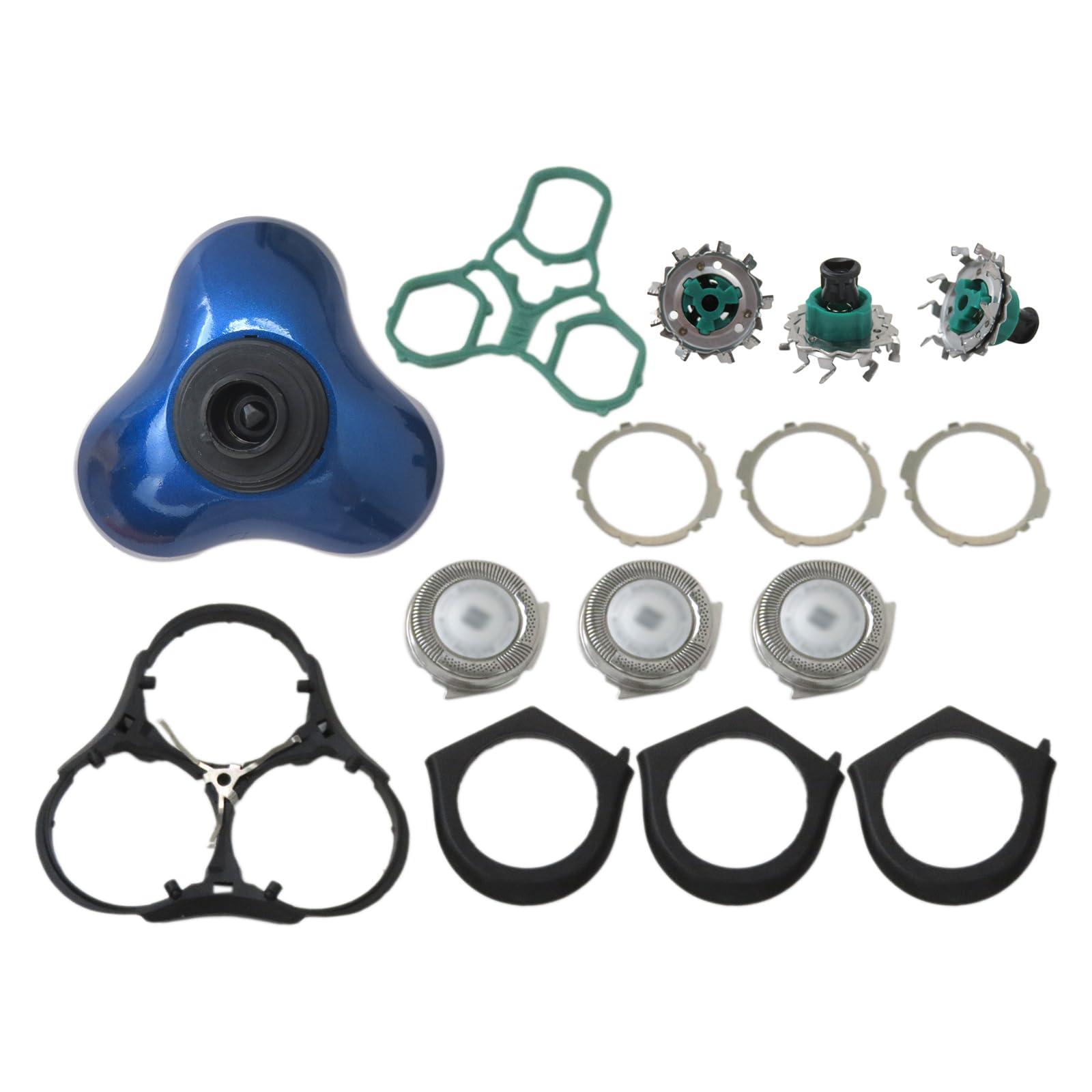 ATIODYUUK ATIODYUUK Upgraded RQ11/52 Replacement Head Assembly w/Blue Button Holder For Philips Goodiitec Razor Shaving Unit Triple Track SensoTouch 2D 1150X 1160X 1170X 1180X