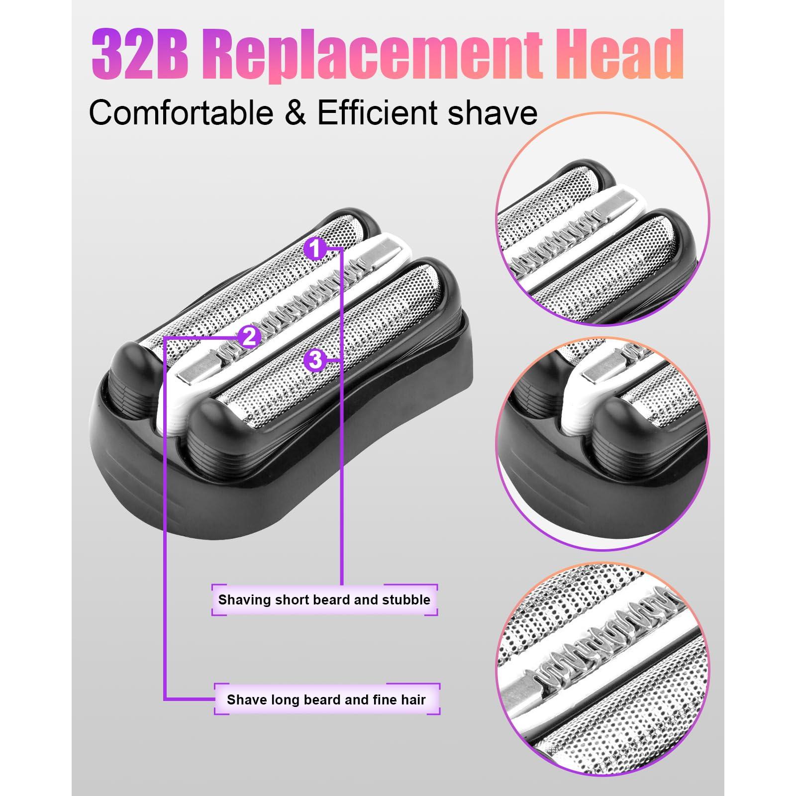 YAZIYIR 2 Pack Series 332B Replacement Shaver Head Compatible with Braun S3 3040s 3000s 3050cc 3010s 3070cc 3080s 3090s 310s 3020s 330s 370cc-4 380s-4