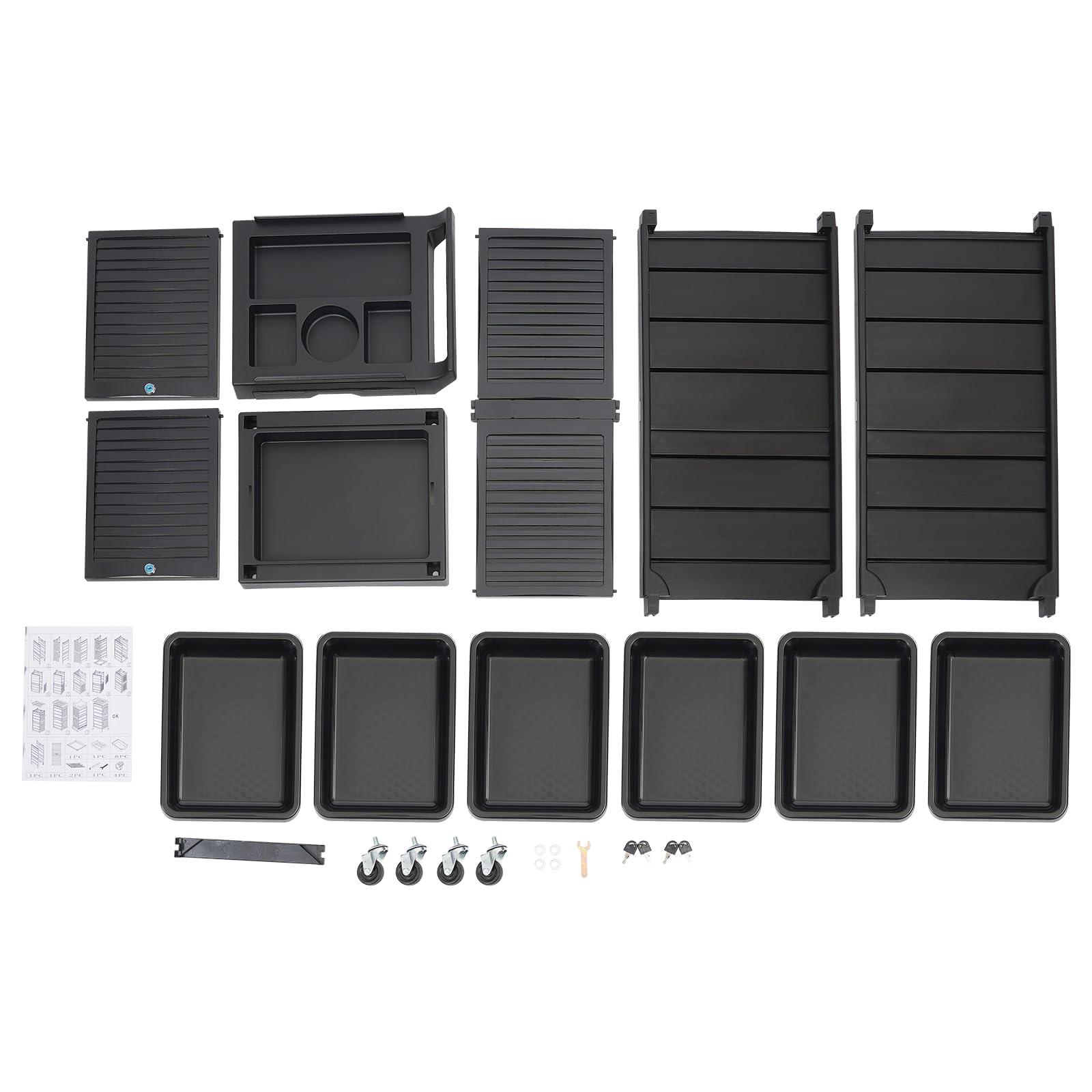 Lemoeyes Salon Trolley Cart - 7 Layers Beauty Rolling Cart with 4 Universal Wheels - Barber Organizer Multi Drawers Storage Cabinet for Hair Salon Supplies Multipurpose Tool Cart