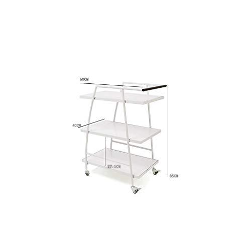 YGCBL YGCBL Multifunction Portable Hand Trucks,3-Tier Rolling Service Cart - Kitchen Hotel BarBathroom Trolley -Wrought Iron Metal Kitchen Bathroom Shelf - Multi-Function Practical Display Shelf - White
