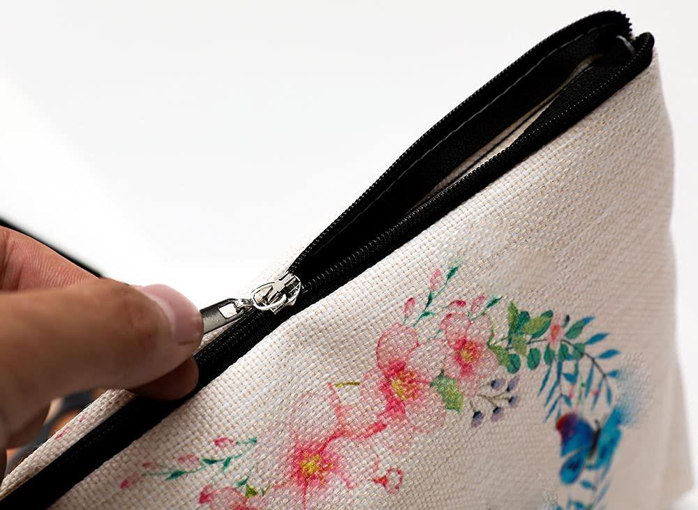 heshengzaixian heshengzaixian Butterfly Inspirational Quotes Makeup Bag for Gilrs Woman,Change is Beautiful Motivation Cosmetic Bag, Portable Waterproof Linen Toiletry Beauty Bag Travel Case Accessories Pouch