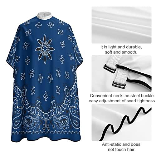Nudquio Blue Paisley Bandana Men Barber Capes Professional Women Hairdressing Haircut Apron Hair Cutting Salon Print