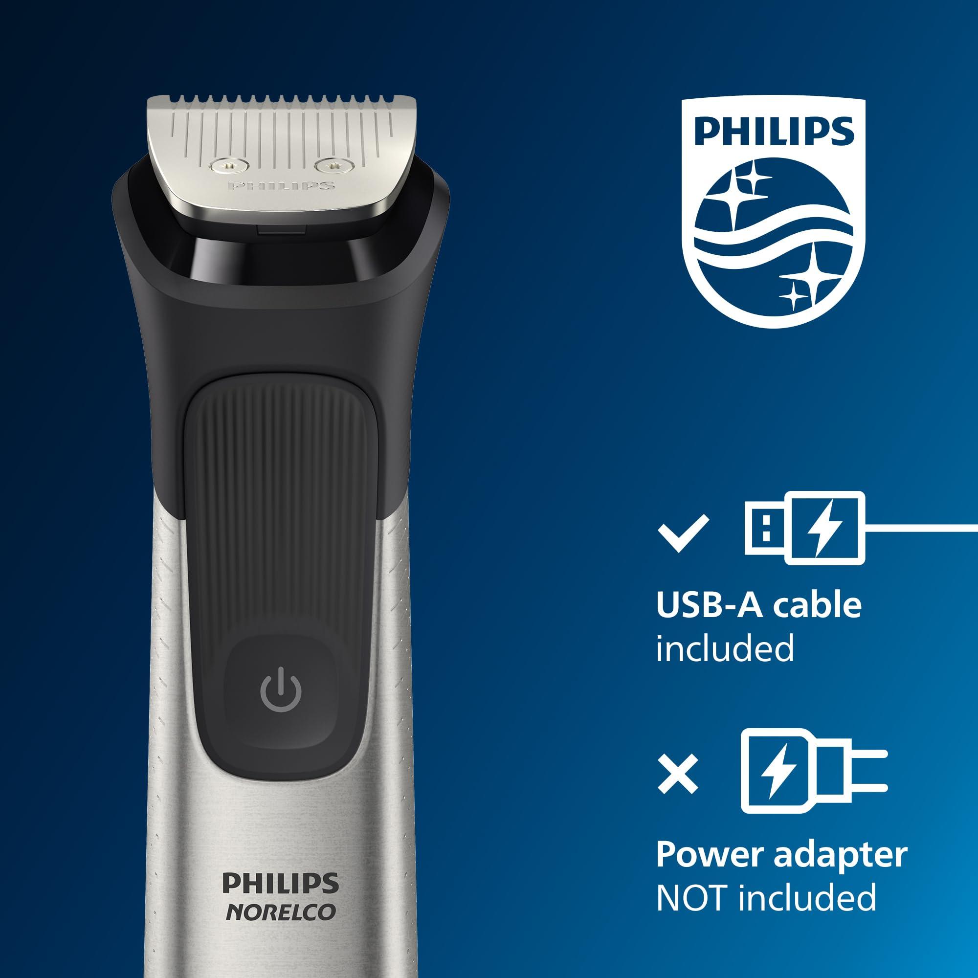 Norelco Philips Norelco Multigroom 7000 Series, All-in-One Trimmer, Beard Trimmer and Hair Clipper, 23-Piece Men\'s Grooming Kit for Beard, Face, Nose, Ear, Body, with Titanium Blades, Travel Pouch, MG7970/49