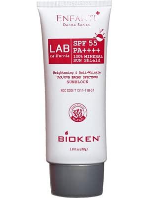 Bioken Bioken Enfanti Derma Series Sunscreen SPF 55 PA++++ 100% Mineral Sun Shield Organic Extracts UVA/UVB Broad Spectrum Sunblock