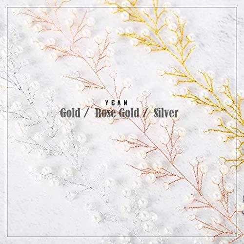 Yean Yean Babys Breath Hair Piece Wedding Hair Vine Silver Rhinestone Headband Bridal Branch Crystal Wreath Crown Bridal Flower Vine Accessories for Bride and Bridesmaid (Silver)