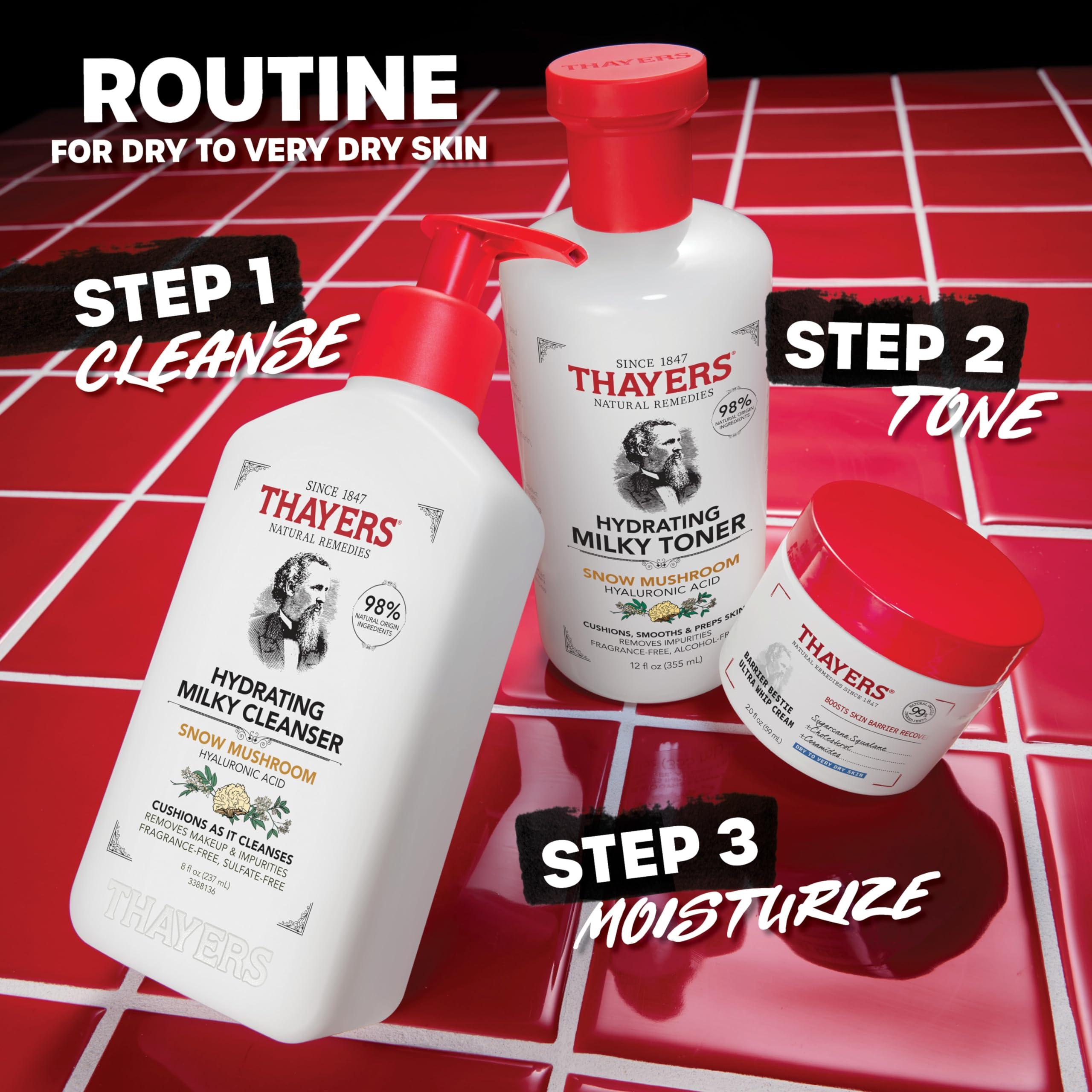 THAYERS THAYERS Barrier Bestie Ultra Whip Face Cream, Moisturizer with Sugarcane Squalane and Ceramides, Skin Care for Dry to Very Dry Skin, 2.0 Oz