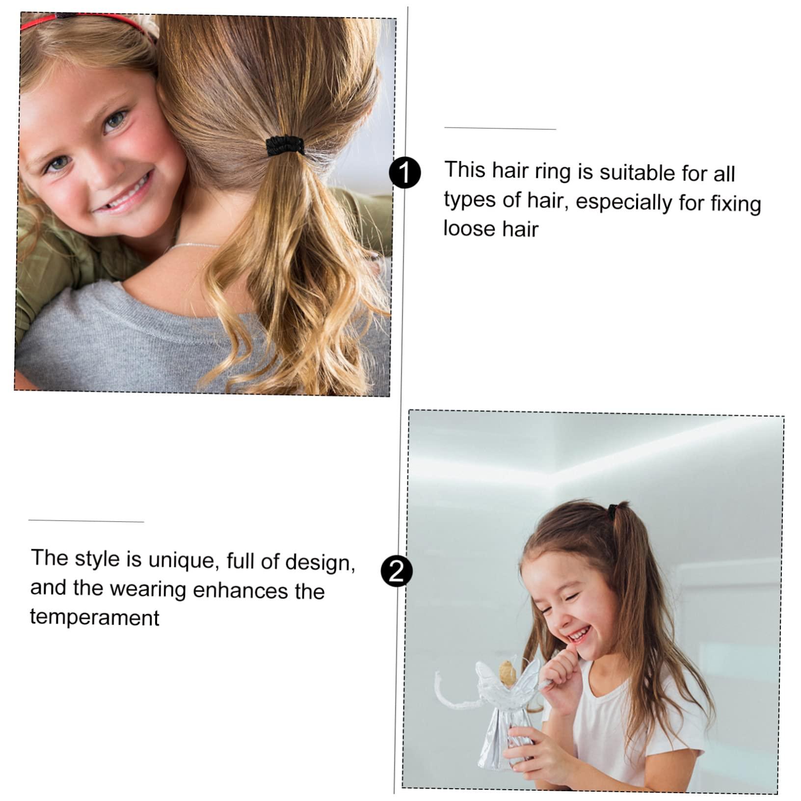 NOLITOY NOLITOY 15pcs Hair Ring Bulk Hair Spiral Hair Ties Hair Tie Holder No Crease Hair Ties Thick Hair Ties Soft Hair Ties Stretchy Hair Ties Hair Ties Ponytail Ties Black Fabric