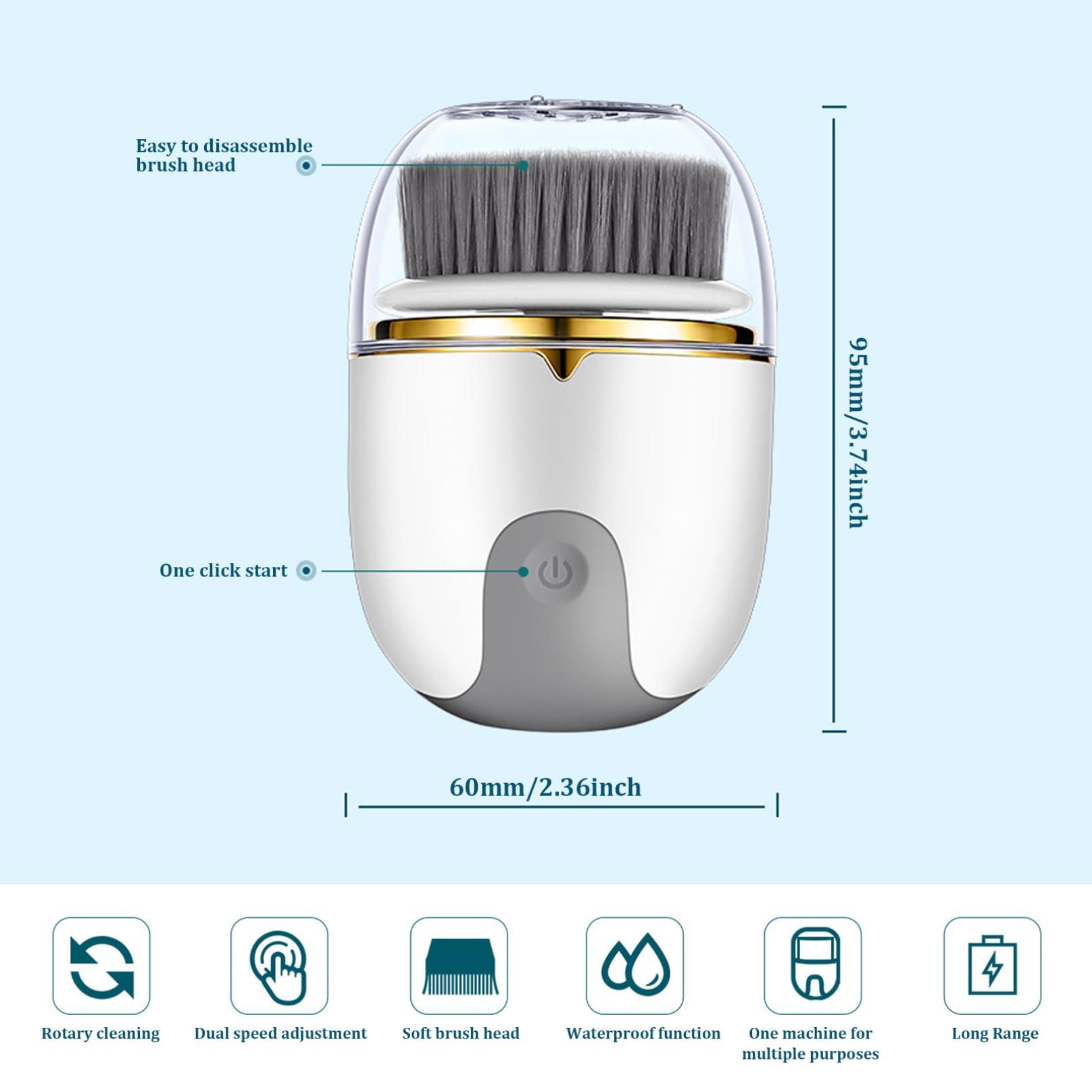 Veesper Facial Cleansing Brush 2 Modes Waterproof Electric Face Scrubber, USB Rechargeable Exfoliating Face Brush Cleanser with 3 Heads,Beauty Appliances for Exfoliating,Cleansing,Massaging Beauty Appliances