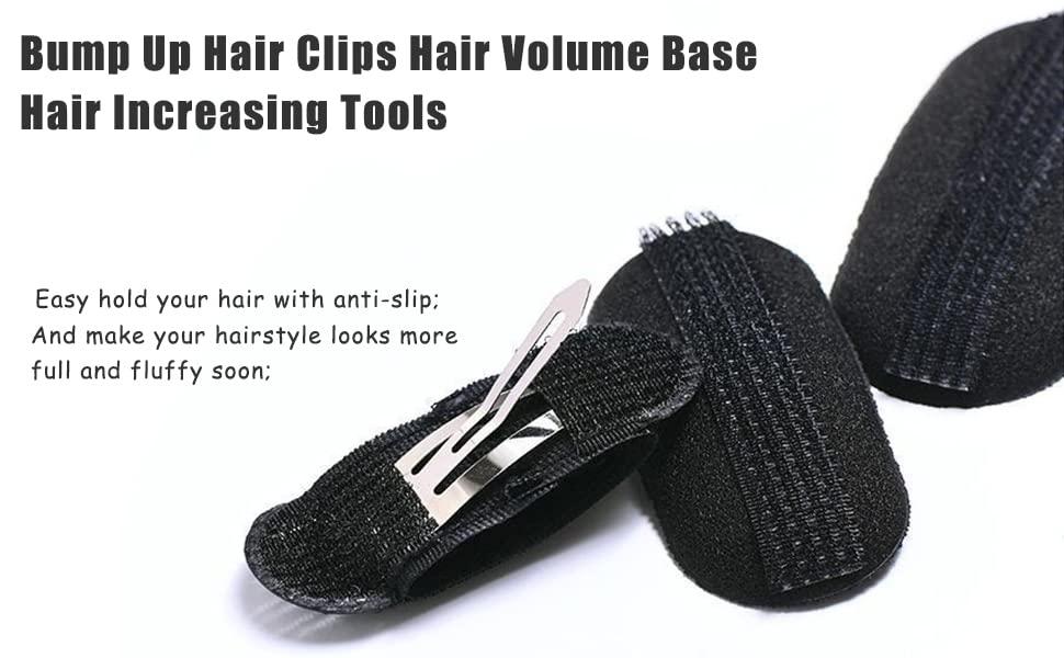 ericotry Ericotry 10PCS Black Sponge Foam Bump Up Hair Clips, Volumizing Hair Inserts, Magic Hair Barrettes, Volume Makers and Hair Pads for Women Girls