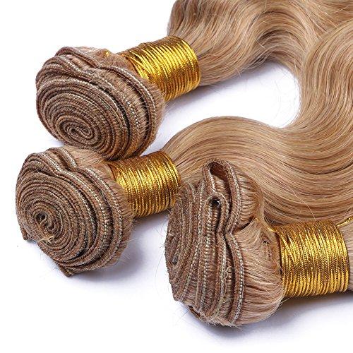 Tony beauty hair Tony Beauty Hair Honey Blonde Full Lace Frontal Closure With Bundles #27 28" 28" 30" 3 Bundles Malaysian Hair Bundles Body Wave And 24" Lace Front Closure Blonde