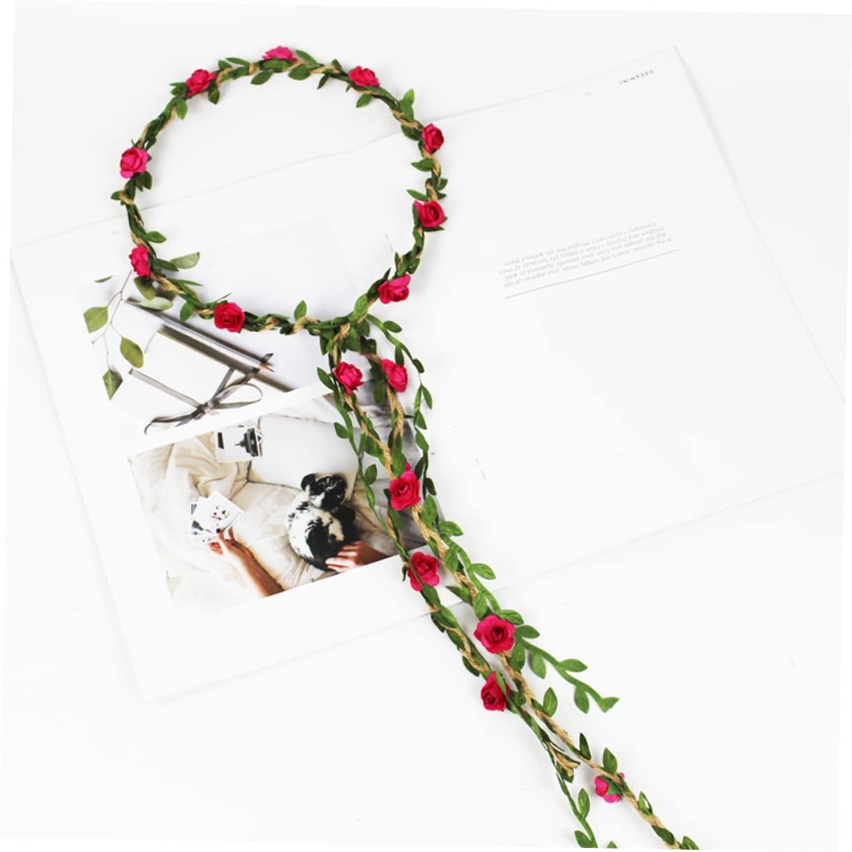 Beavorty Beavorty 8 Pcs Rose Flower Headband Headbands for Women Flower Crown for Girls Flower Girl Headpiece Flower Girl Crown Flower Crowns for Women Flower Wreath Headband