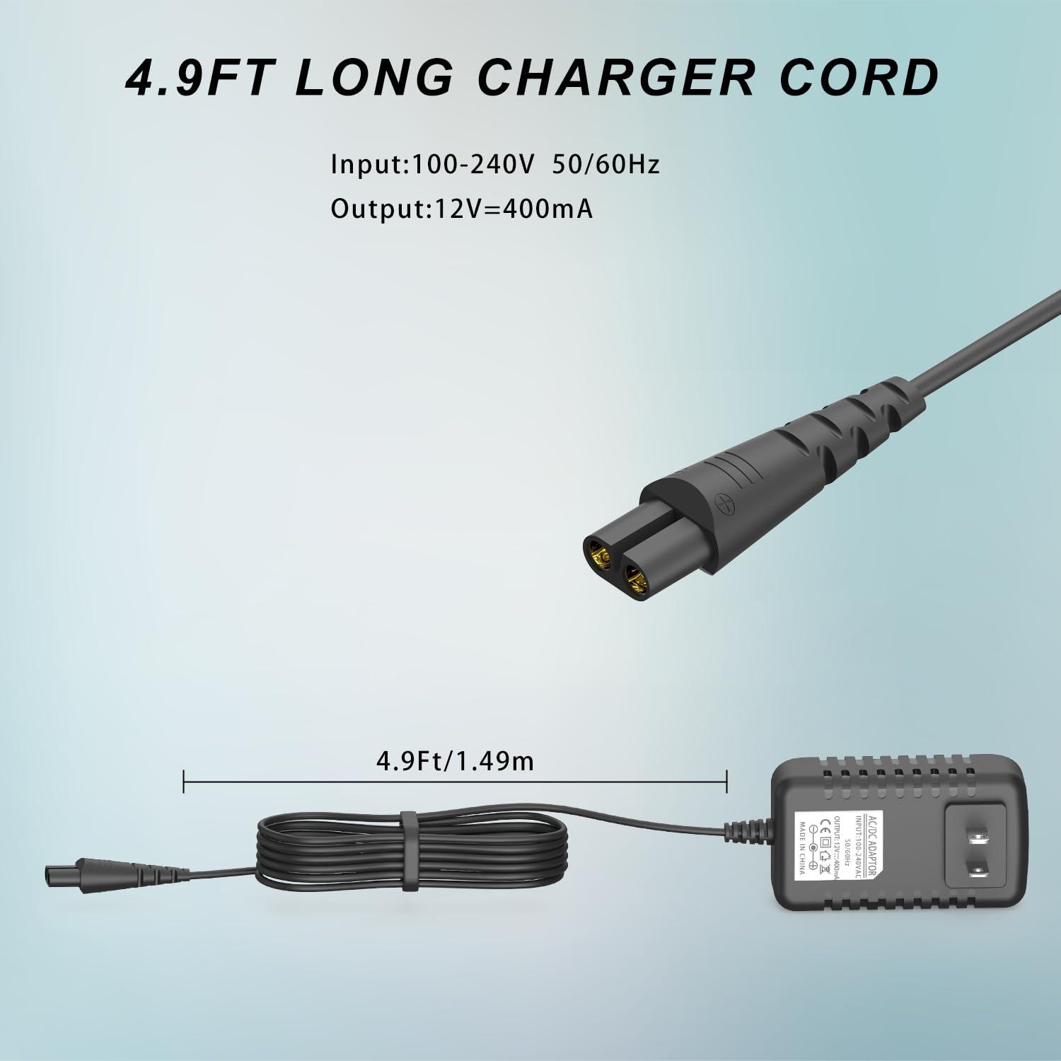 Pinkind Charger Replacement for Remington Shaver F5-5800 F7800 F5800 F5790 F4790 R5150 R6130 R-6150 MS2-390 MS3-2700 MS680 R9100 5V Trimmer Charging Power Cord for Remington Razor