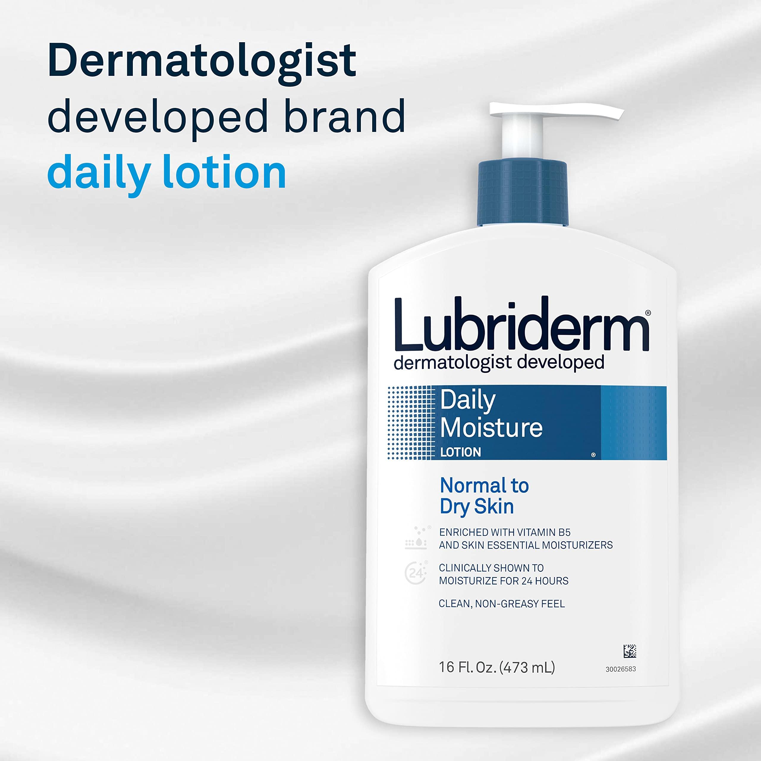 Lubriderm Lubriderm Daily Moisture Hydrating Body and Hand Lotion To Help Moisturize Dry Skin with Pro-Vitamin B5 For Healthy-Looking Skin, Non-Greasy, 6 fl. oz