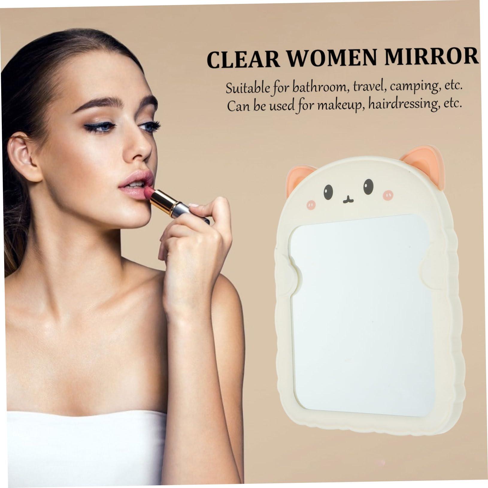 Suuim mirrors portable desk make up mirror small standing mirror makeup desktop mirror desk mirror makeup mirror for desk dresser mirror portable cosmetic mirror pp fold table mirror (White 19.20X16.00X1.20