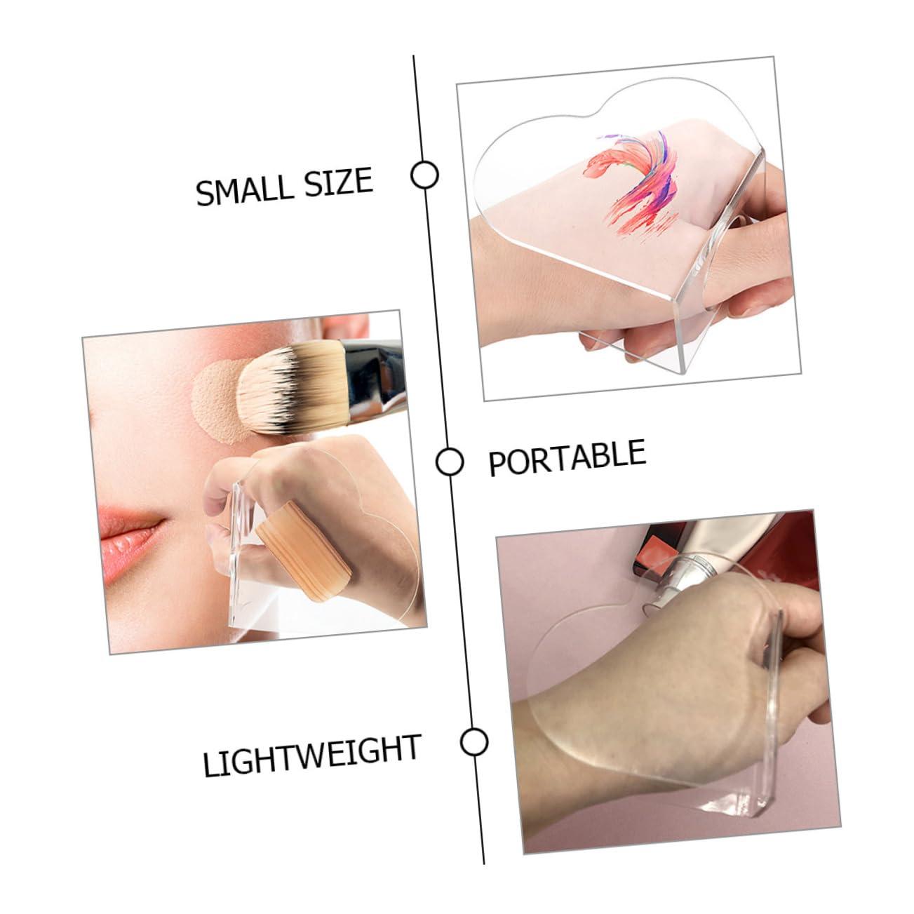 PHENOFICE PHENOFICE Handheld Heart Makeup Mixing Tray Acrylic Mixing Plate for Makeup Foundation Mixing Palette with Stainless Steel Spatula