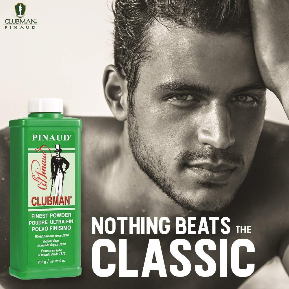 Pinaud Clubman Clubman Pinaud Finest Powder, Classic White Powder for Men, Protection Against Sweat and Body Odor, 9 oz x 3 packs