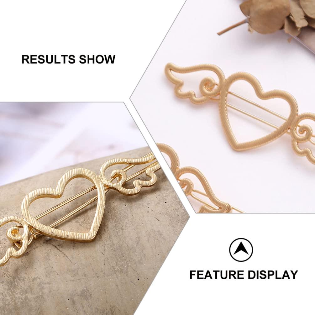 Beaupretty Beaupretty 2pcs Hairpin Angel Hair Clip Wing Hair Grips Heart Hair Clip Hair Styling Pin Hair Styling Grip Hair Styling Holder Heart Barrettes Heart Hair Grips Wing Hair Pin