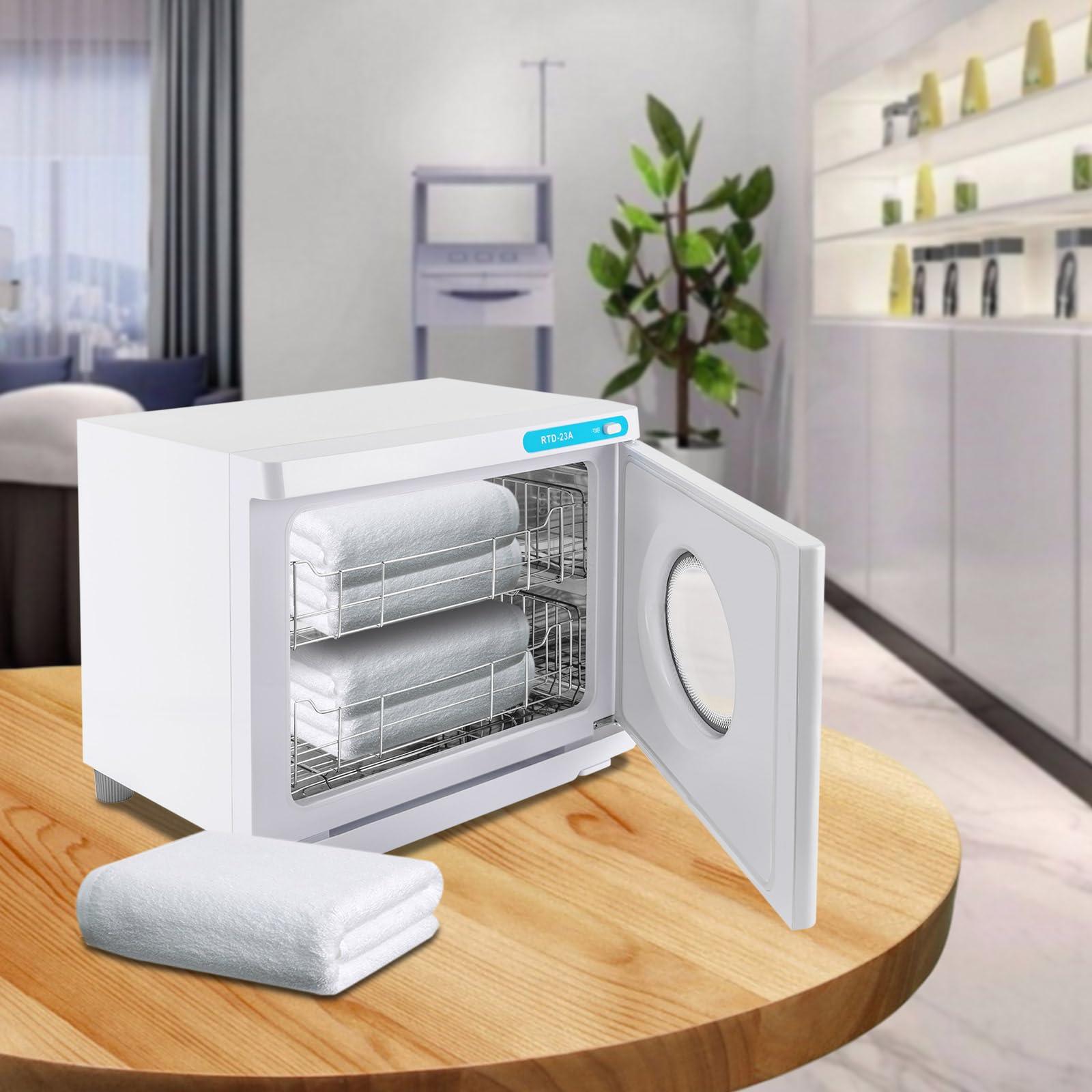 WATEBATH WATEBATH Hot Towel Warmer with clean, Professional 23L Large Capacity Hot Towel Cabinet,Spa Towel Warmers for Facial Massage Salon, Two Stainless Steel Racks